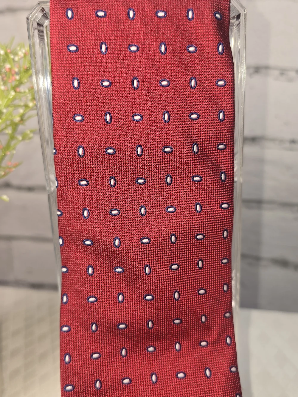 356 brooks brothers pure silk red tie blue white dots professional luxury mens